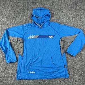 NRS Hoodie Mens Medium Blue H2Core Silkweight Sun Shirt Performance Outdoor